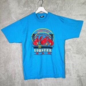 Vintage Connecticut Lobster Bar Tee 80s Single Stitch Screen Stars USA L